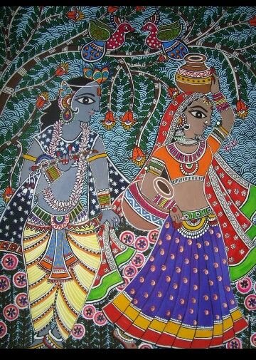 Samita Madhubani Handpainted Pure Silk Saree