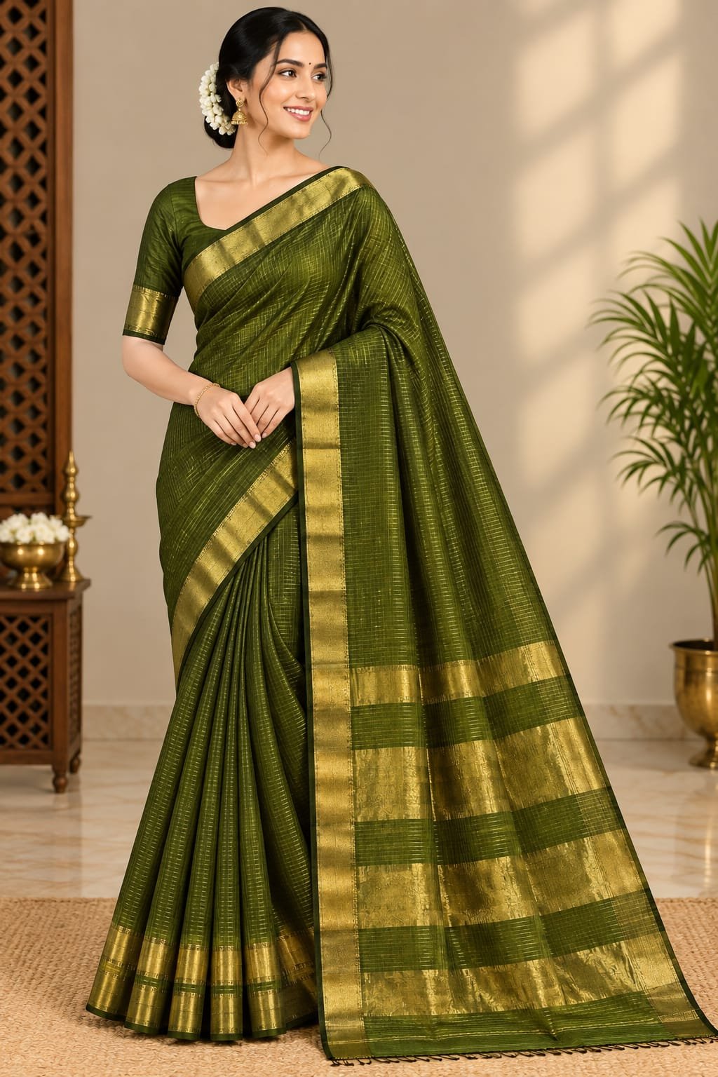 Handloom Maheshwari Silk Saree9